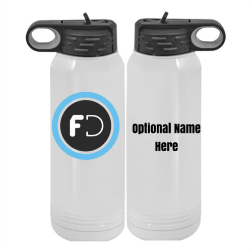 Personalized  -  Custom 30 oz. Silver Stainless Steel Vacuum Insulated Water Bottle - Custom 30 oz. White Stainless Steel Vacuum Insulated Water Bottle Thumbnail
