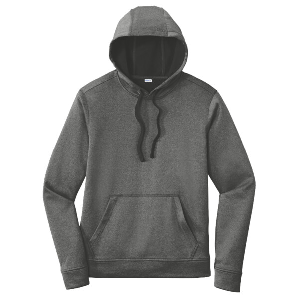 Custom No Minimum Sport-Tek PosiCharge Sport Wick Heather Fleece Hooded Pullover ST264 Front View