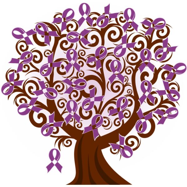 Pancreatic Cancer Alzheimers Disease Purple Ribbon Tree Thumbnail