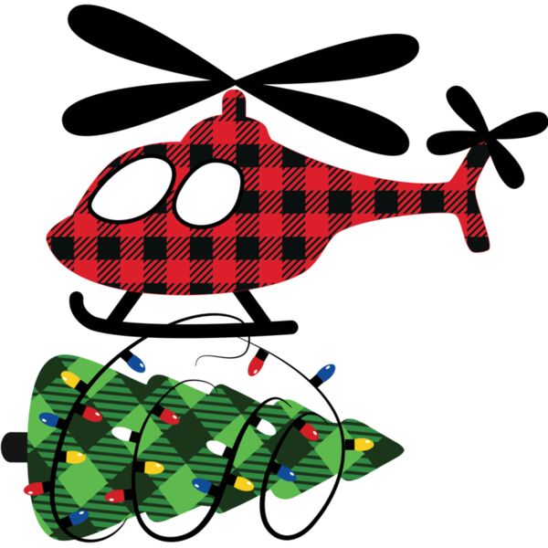 Christmas Tree Helicopter Plaid 1 Thumbnail